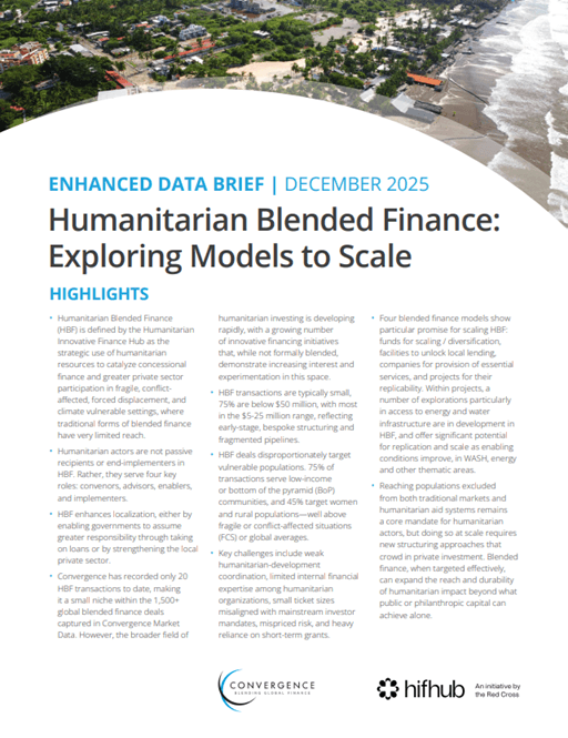 Humanitarian Blended Finance: Exploring Models to Scale